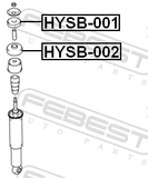 Febest HYSB-002 Rear Shock Absorber Bushing