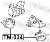 Febest TM-034 Front Engine Mount (Hydro)