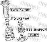 Febest TSS-JKSP90F Front Shock Absorber Mounting