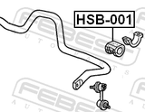Febest HSB-001 Front Stabilizer Bar Bush D27.2