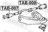 Febest TAB-007 Bushing, Front Upper Control Arm