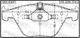 Febest 1901-E90F Pad Kit, Disc Brake, Front (With Anti-Rattle Spring)