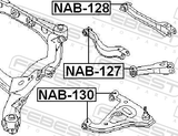 Febest NAB-130 Rear Arm Bushing