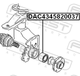 Febest DAC4345820037 Front Wheel Bearing 45/43X82X37X37