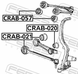 Febest CRAB-021 Bushing, Front Transversal Rod