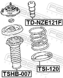 Febest TD-NZE121F Front Shock Absorber Jounce Bumper