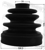 Febest 0415-V75RR Boot Inner CV Joint Kit 108.5X115X31