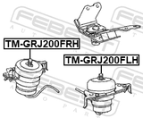 Febest TM-GRJ200FRH Right Engine Mount (Hydro)