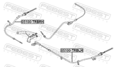 Febest 05100-TRBRH Parking Brake Cable, Right