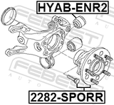 Febest 2282-SPORR Rear Wheel Hub
