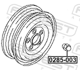 Febest 0285-003 Wheel Nut M12X1.25 L38.4