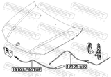 Febest 19101-E90TUF Cable Assembly Hood Lock Control