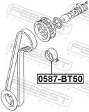 Febest 0587-BT50 Timing Belt Tensioner Pulley