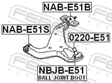 Febest NAB-E51S Front Bushing, Front Control Arm