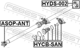 Febest HYDS-002 Drive Shaft Coupling