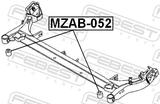 Febest MZAB-052 Rear Crossmember Bushing