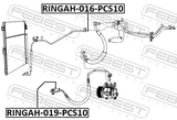 Febest RINGAH-016-PCS10 Seal O-Ring A/C Line PCS 10