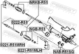 Febest NAB-R51SG Steering Rack Bushing Kit