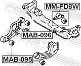 FEBEST MAB-095 Differential Mount Bracket Replacement Bushing For 01-06 Santa Fe