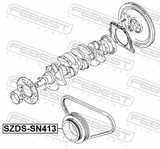Febest SZDS-SN413 Crankshaft Pulley M13A