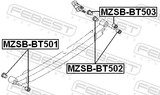 Febest MZSB-BT501 Rear Leaf Spring Bushing Front