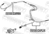 Febest 10100-CAPLH Parking Brake Cable, Left