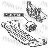 Febest BZM-2059ATR Rear Transmission Mount