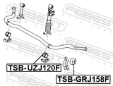 Febest TSB-UZJ120F Front Stabilizer Bar Bush D50