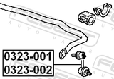 Febest 0323-001 Front Right Stabilizer Link / Sway Bar Link