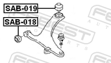 Febest SAB-019 Rear Bushing, Front Control Arm