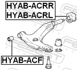 Febest HYAB-ACF Front Bushing, Front Control Arm