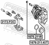 Febest 1676-211-KIT Repair Kit, Rear Caliper Piston D42