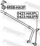 Febest MSB-HA3F Front Stabilizer Bar Bush D19