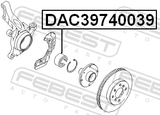 Febest DAC39740039 Front Wheel Bearing 39X74X39