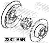 Febest 2382-B5R Rear Wheel Hub