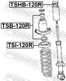 Febest TSB-120R Rear Shock Absorber Bushing Kit