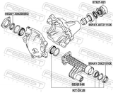 Febest KIT-GVJB Repair Kit, Ball Bearing Rear Axle Shaft 30X62X16