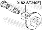 Febest 0182-ST210F Front Wheel Hub