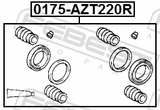 Febest 0175-AZT220R Rear Brake Caliper Repair Kit (Set For Two Sides)