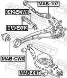 Febest MAB-022 Bushing, Rear Trailing Arm