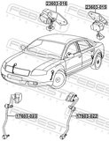 Febest 23603-015 Level Sensor, Rear Left (With Bracket, With Link)