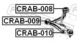 Febest CRAB-009 Bushing, Front Lower Control Arm