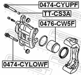Febest 0474-CYUPF Front Caliper Slide Pin