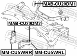 Febest MM-CU5WRL Left Rear Differential Mount