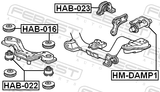 Febest HM-DAMP1 Damper Rear Differential Mount