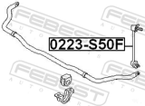 Febest 0223-S50F Front Stabilizer Link / Sway Bar Link