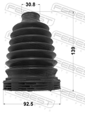Febest 2315-T5ATT Boot Inner CV Joint Kit 92.5X139X30.8
