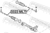 Febest 3322-MLT Steering Tie Rod