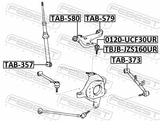 Febest TAB-579 Rear Bushing, Rear Upper Control Arm