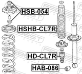 Febest HSB-054 Rear Shock Absorber Bushing